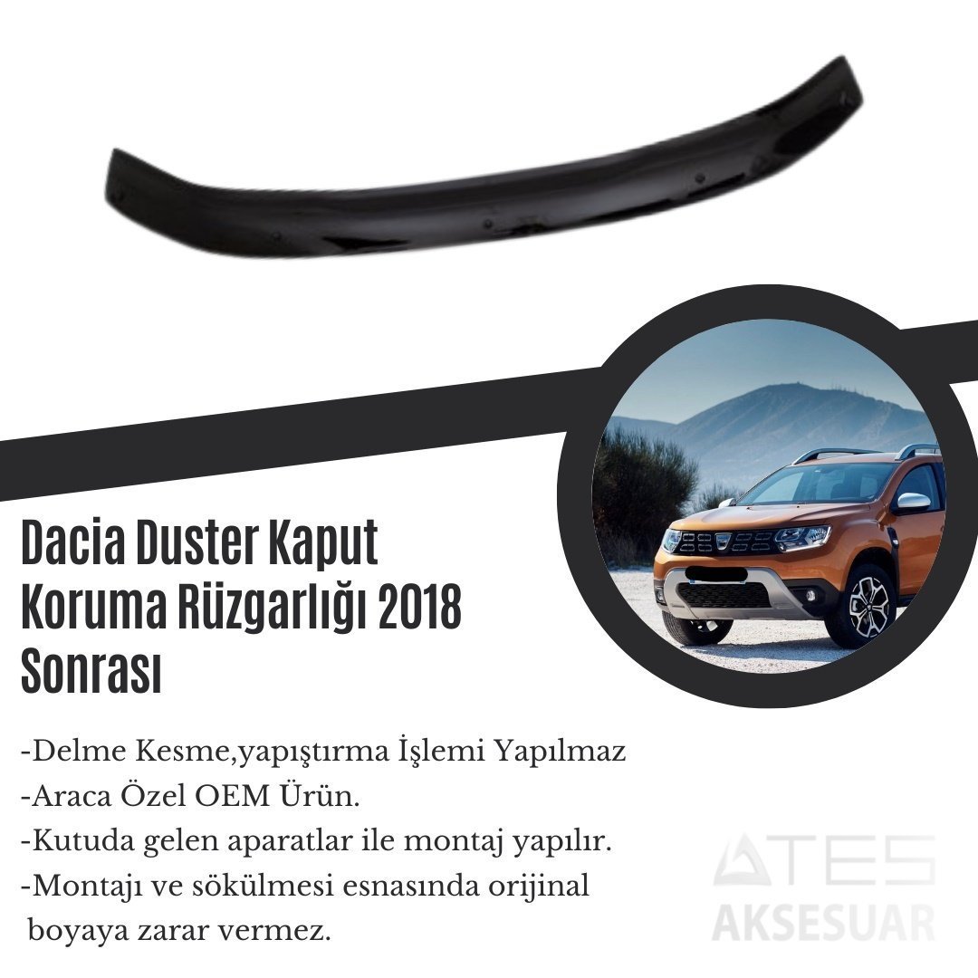 10.jpg Dacia Duster Kaput Koruma Rüzgarlığı 2018 Sonrası - Görsel 1