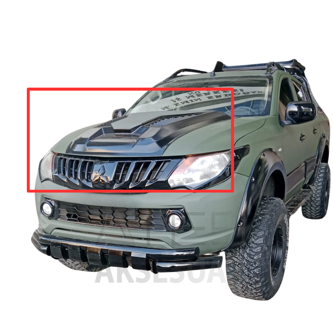 l200-on-scoop-ates-aksesuar.png Mitsubishi L200 Kaput Koruyucu SCOOP ABS - Görsel 1