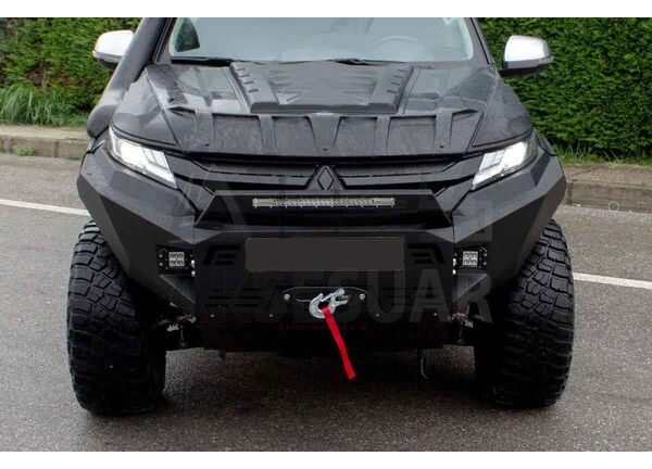 on-tampon.png Mitsubishi L200 Dakar Ön Tampon Siyah Sensörsüz Ledbarlı Karter Koruma 2019 ve Sonrası - Görsel 1